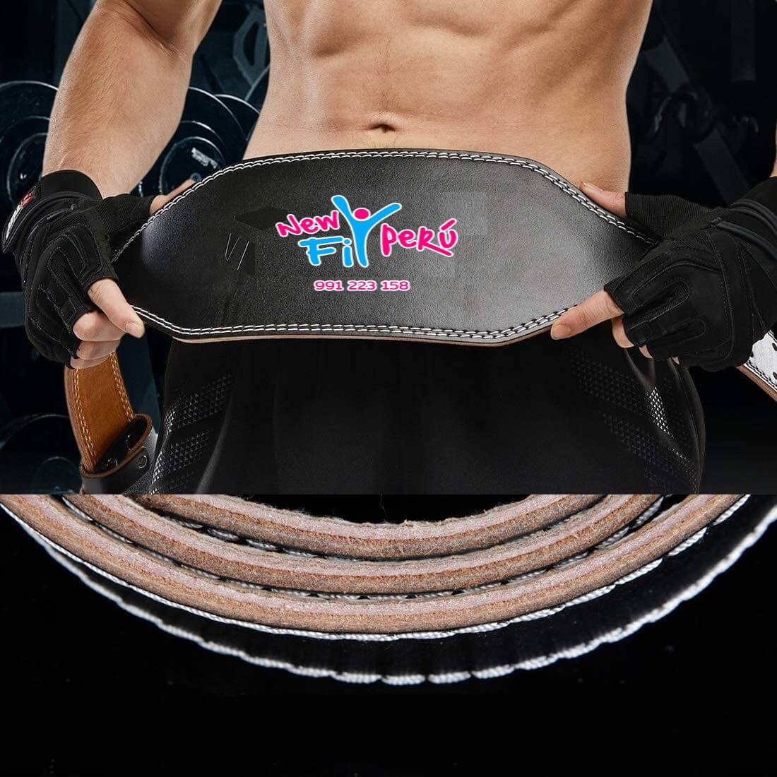 Cinturon para levantamiento de pesas levantar gym gimnasio cinturones de  cuero